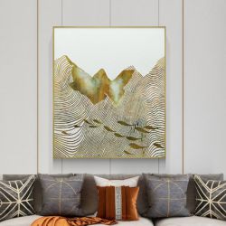 3D打印肌理客厅装饰画现代轻奢沙发背景墙壁画抽象竖版挂画